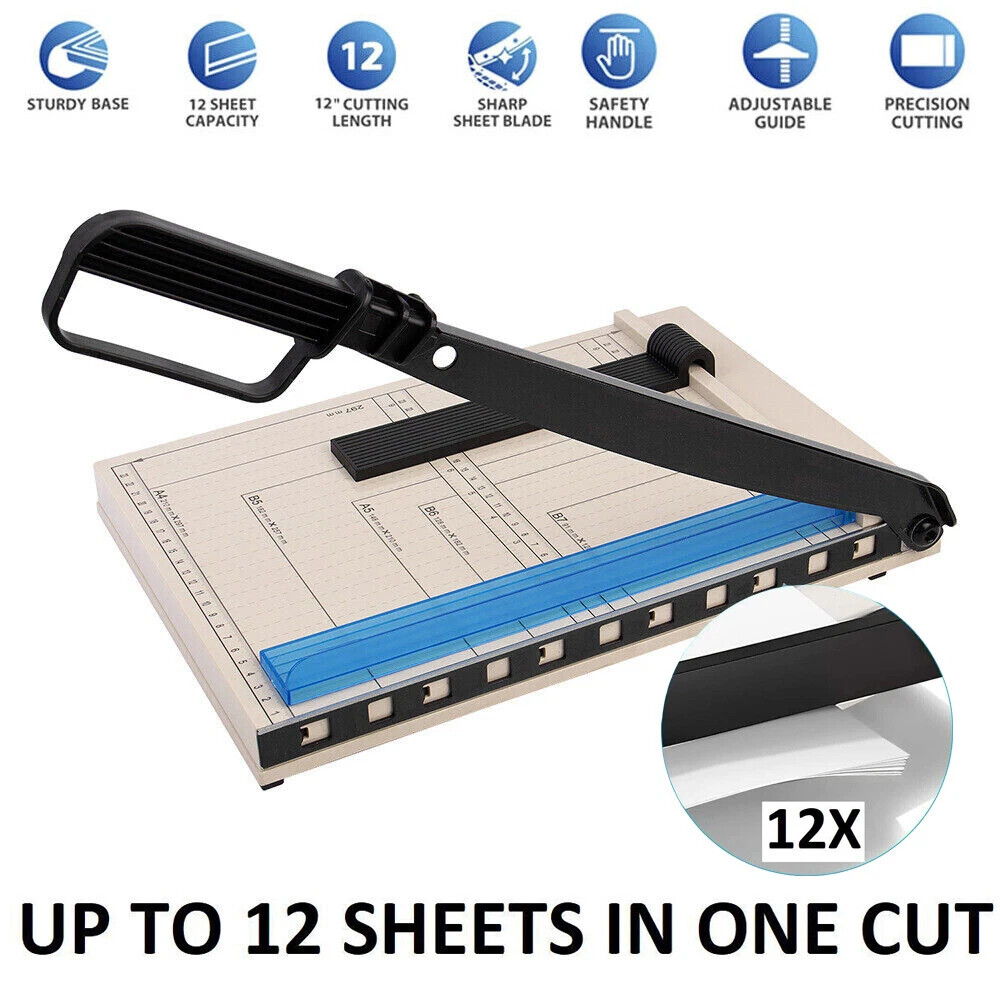 Paper Cutter A4 Paper Trimmer 12”Cut Length 12 Sheet Capacity for Home & Office