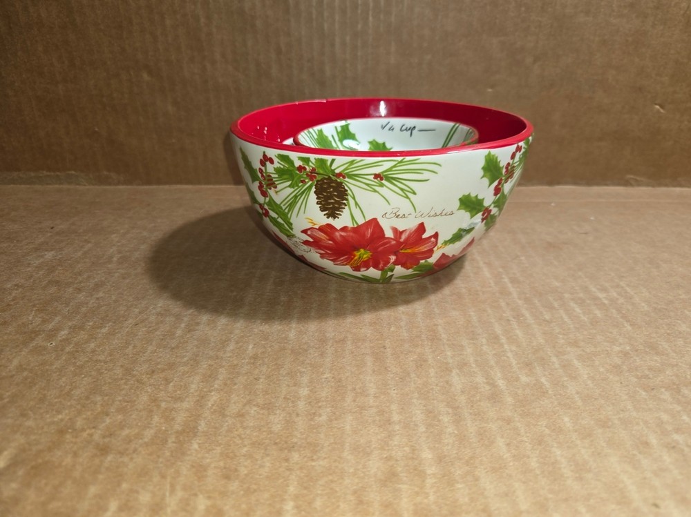 Measuring Cups Nesting Ceramic Maxcera "Noel" Christmas