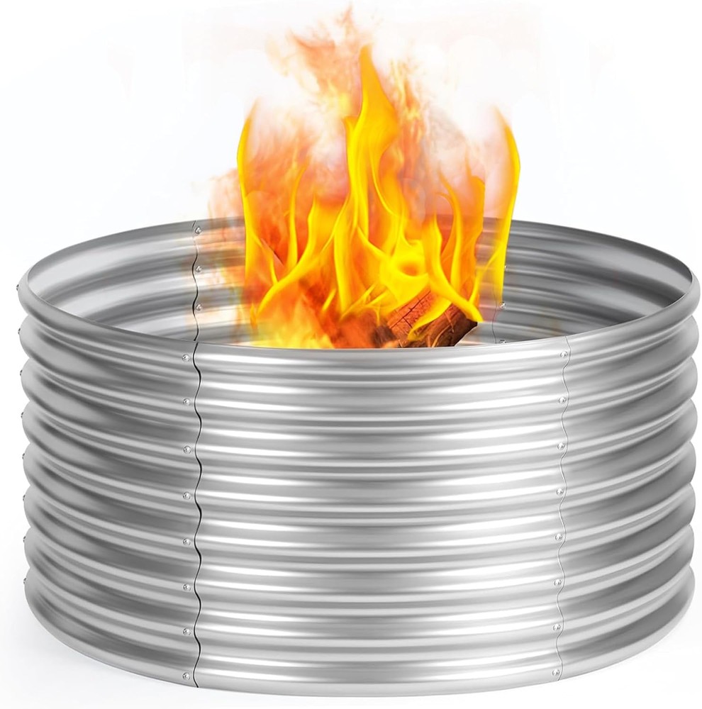 Fire Pit Ring 48 Inch, Raised Height 24 Inch,Fire Ring for Sofa Outside Fire