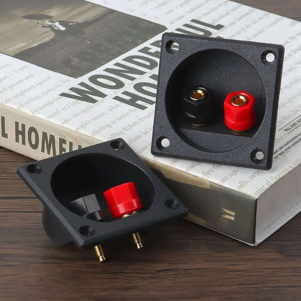4Pcs Square Subwoofer Speaker Box Terminal Cup Spring Connector Sub Plug Box