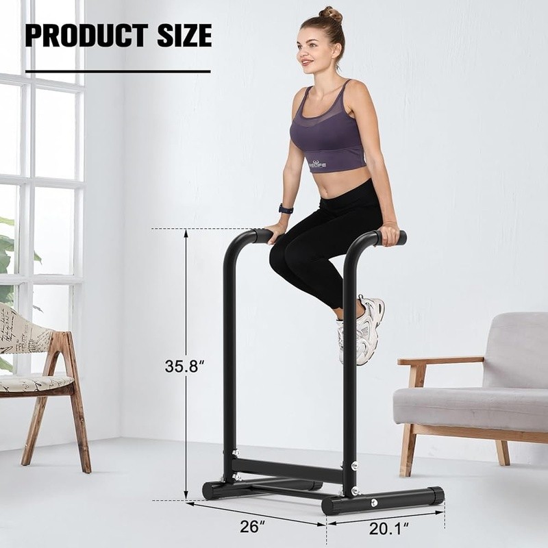 Heavy Duty Dip Stand Solid Steel Construction Adjustable Handles Easy Install US