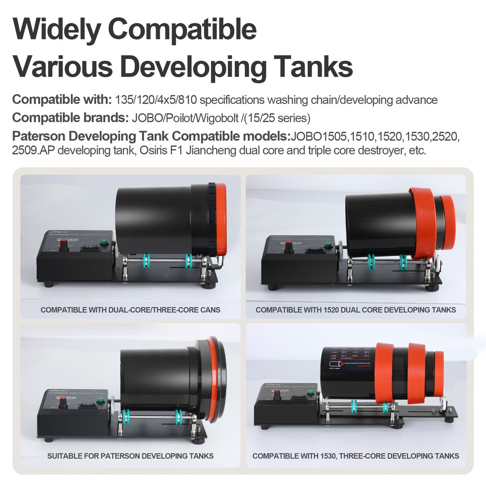 Automatic Darkroom Film Processor Machine with 3 Spirals Reel Developing Tank