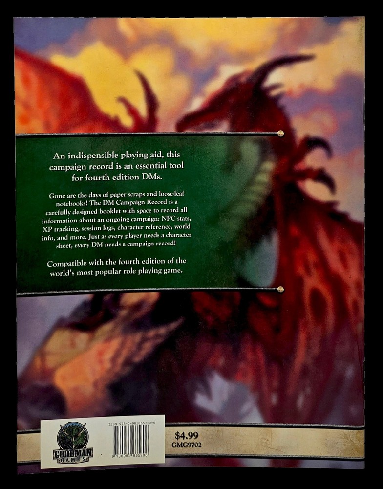 Dungeon Master Campaign Record (Goodman Games)