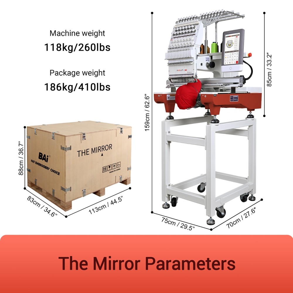 THE MIRROR POOLIN&BAi Embroidery Machine Computerized CAP