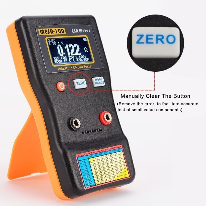 Digital ESR Meter for Capacitor and Resistor Testing with Auto Ranging Function