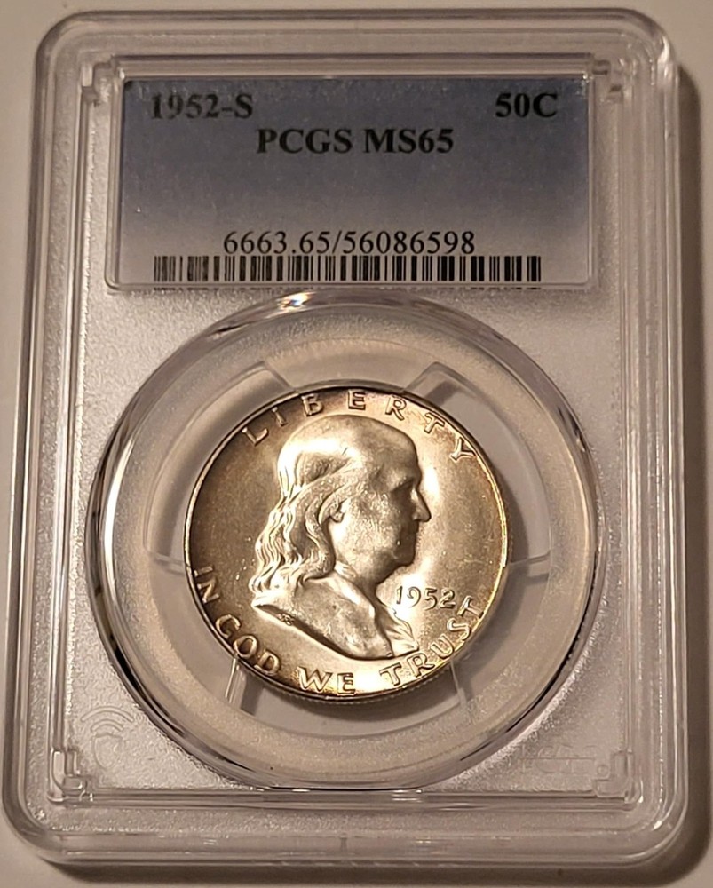 1952 S Franklin Half Dollar MS65 PCGS Light Toning
