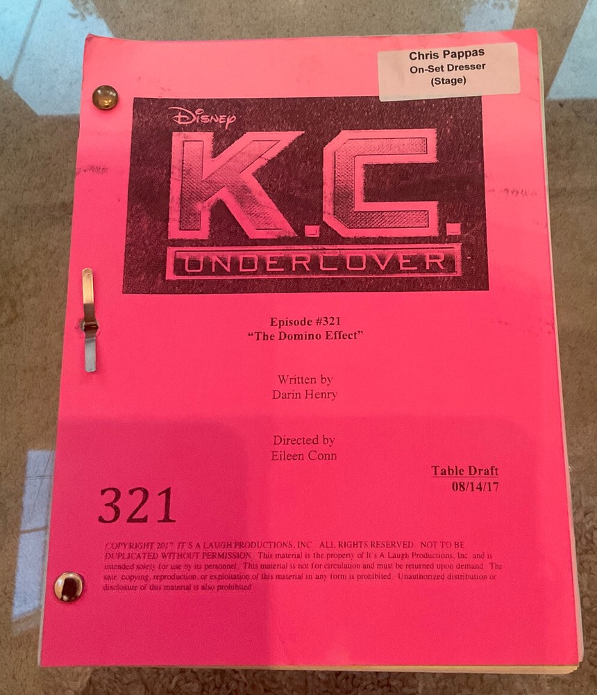 K.C. Undercover Script W/ Extras Original 2017 Zendaya Call Sheets Director Plan