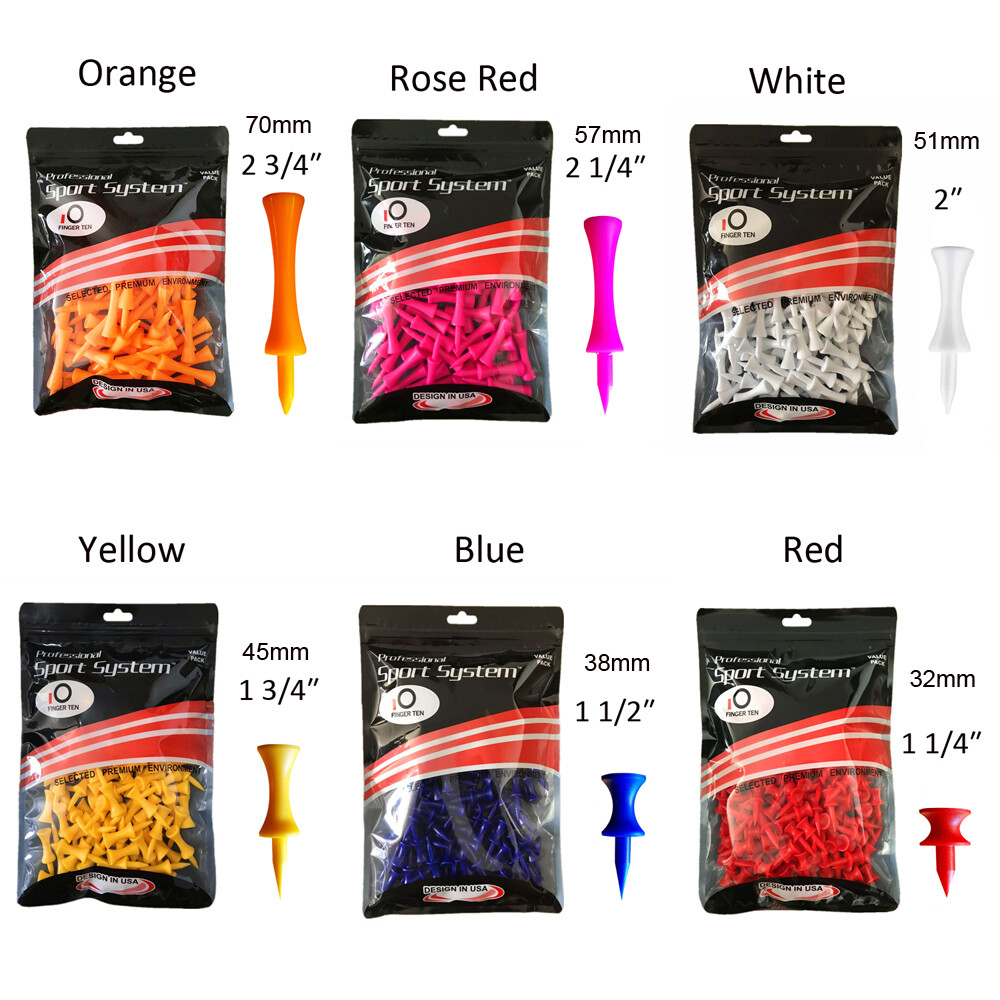 Golf Tees Step Down Plastic Unbreakable Reusable Value 100 Pack Castle Tees
