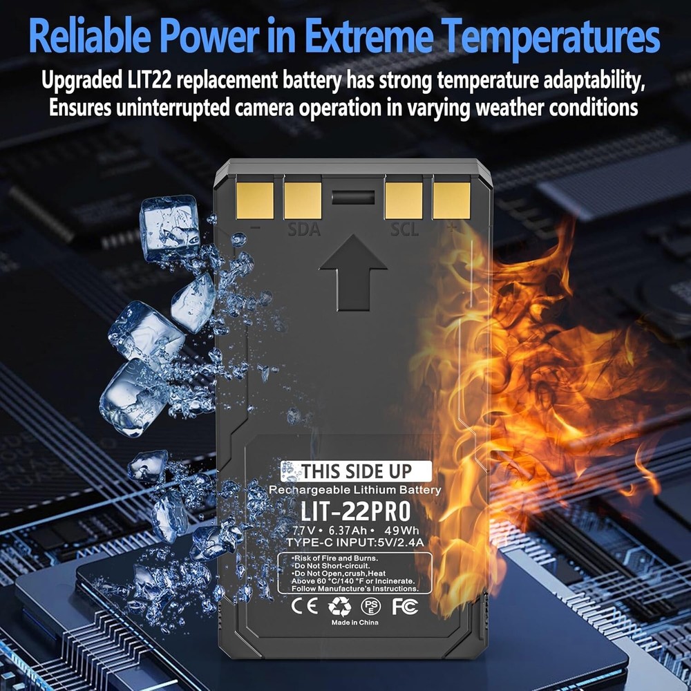 2-Pack Rechargeable LIT-22 Battery Compatible with Trail Camera Flex-Plus Flex-S