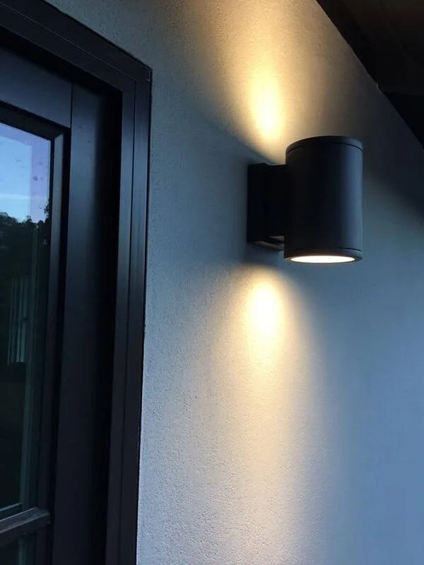 fairview 8" led outdoor wall lantern, textures black
