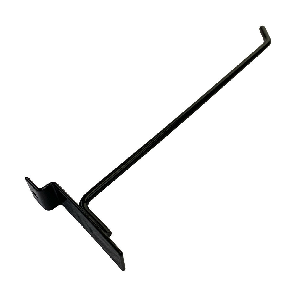 10" Slatwall Hook Panel Display Hooks, 1/4" Thickness Metal, Black - PACK 2