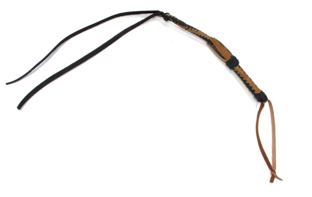Braided Leather Quirt Brown and Black Handmade Old Style Vaquero New Free Ship