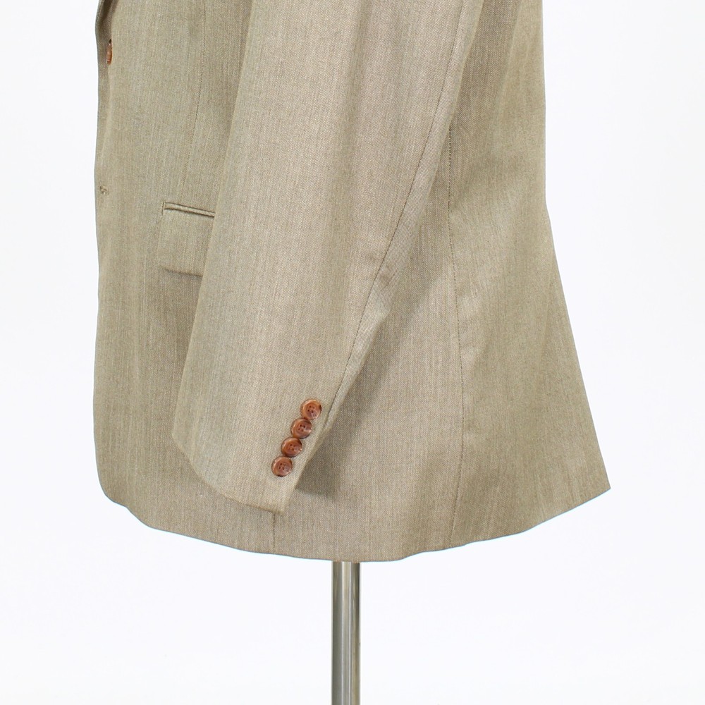 Ralph Lauren 42R Beige Sport Coat Blazer Jacket Solid 2B Polyester