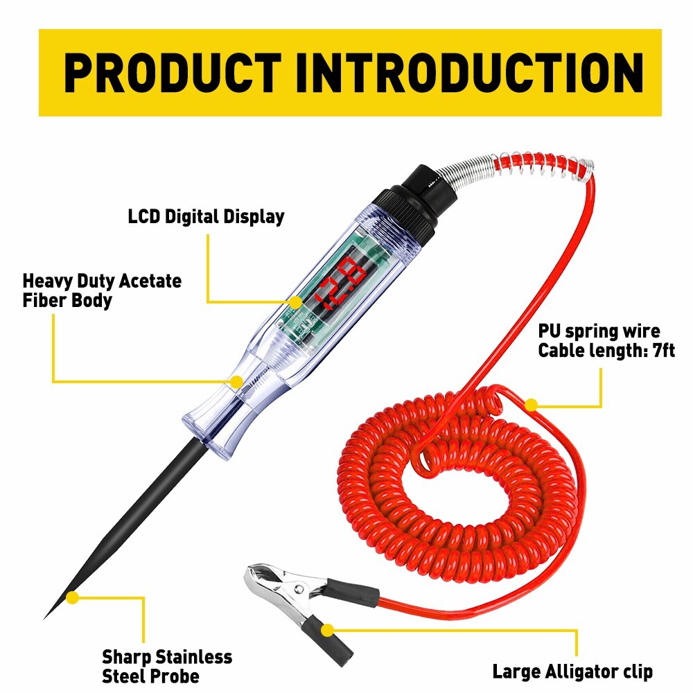 Car Auto 6-24V Power Probe Circuit Digital Electrical Tester Test Device System