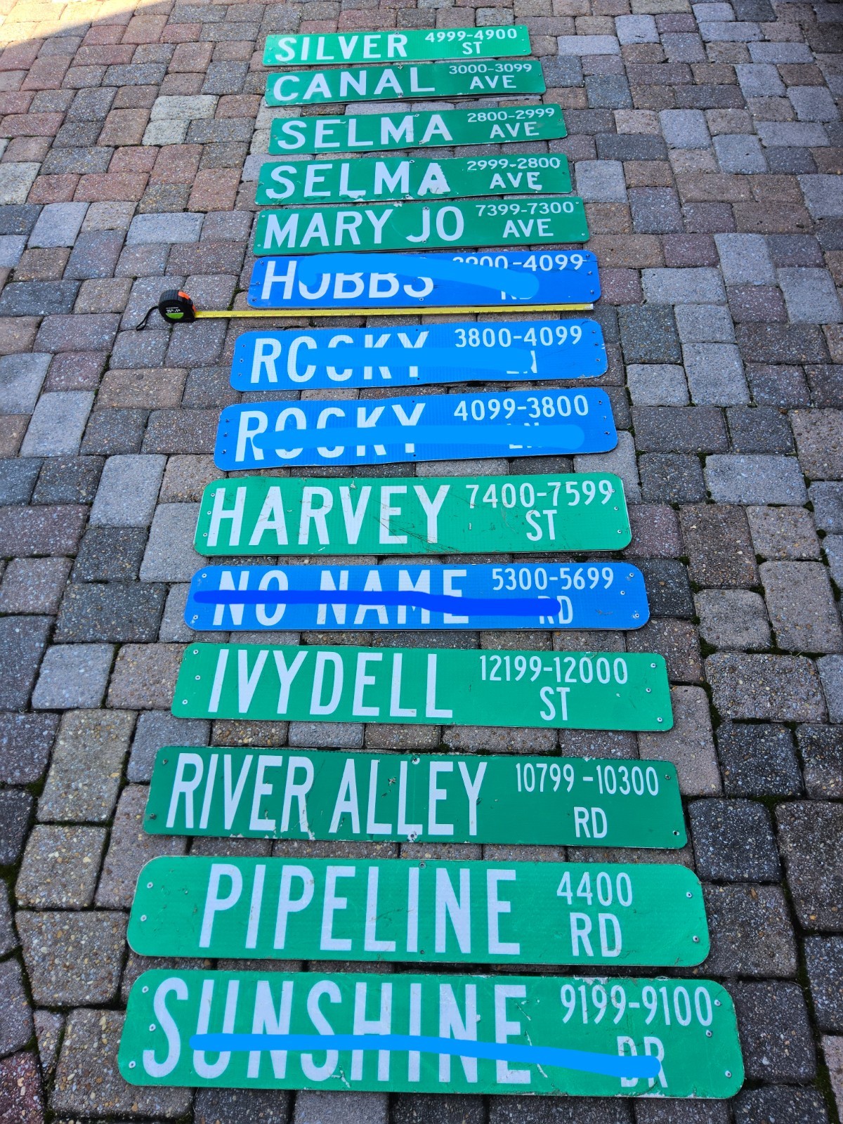 Street name signs pICK ONE. Approximately 36 inch in length