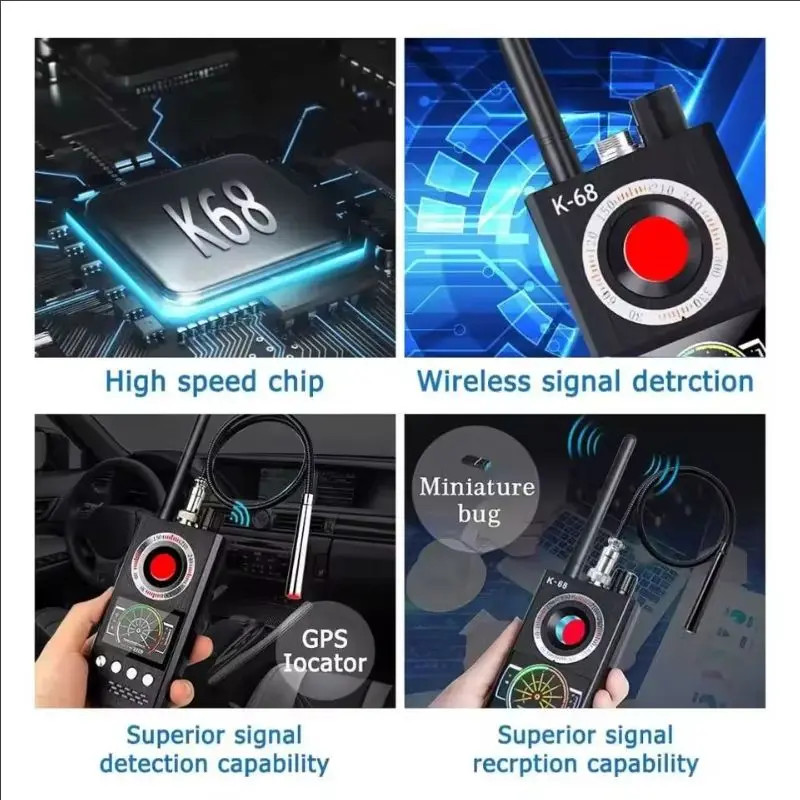 Professional Anti Spy Camera Detector K68 Bug Scanner Security Protection RF Sig