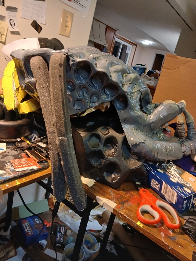 UNFINISHED predator Hunter Cosplay, 3D Printed, Hand Made Mask