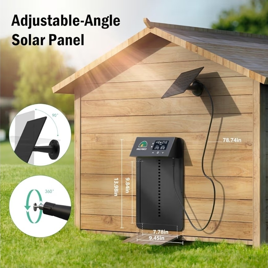 Automatic Chicken Coop Door with Light Sensor & Timer Control - Multi-Mode...