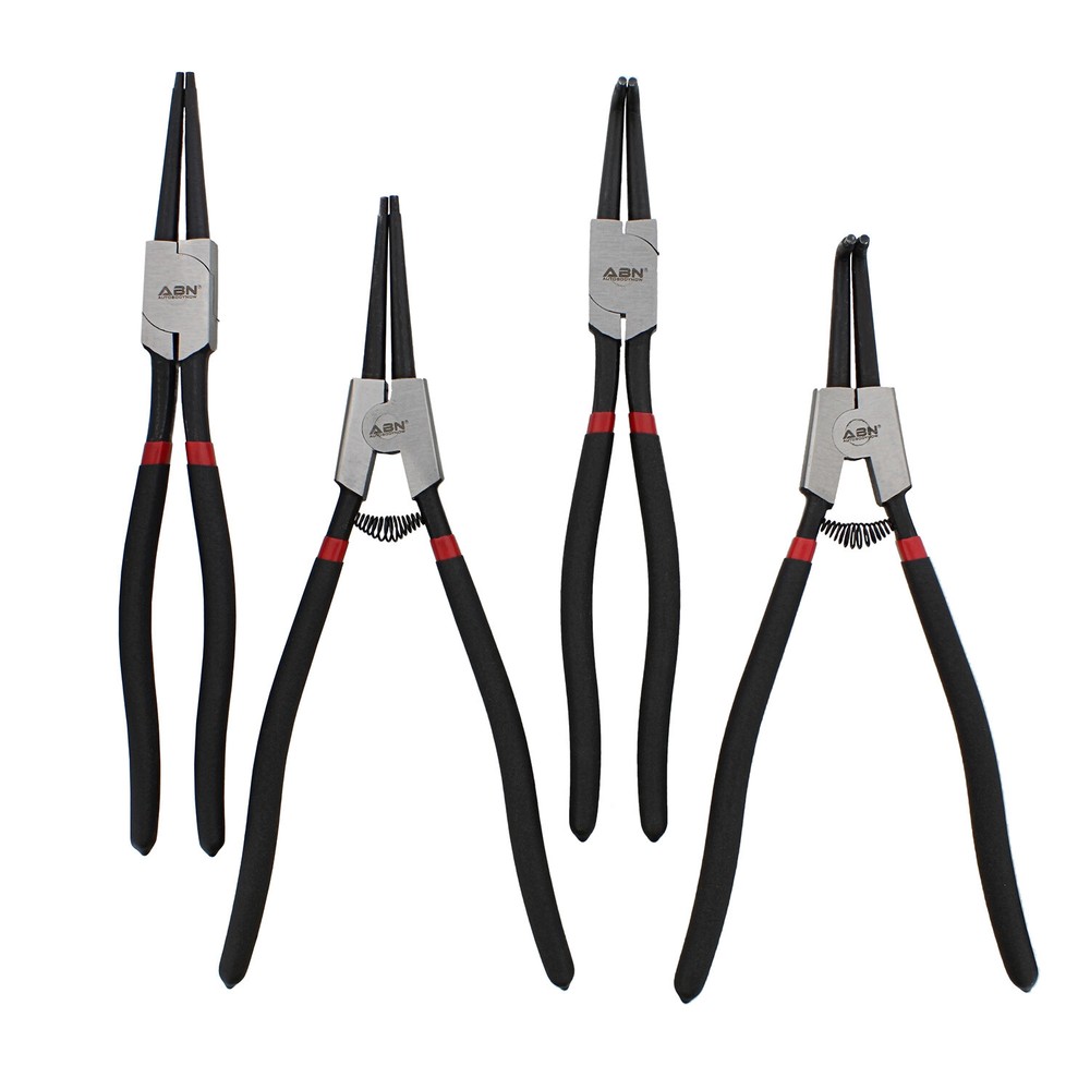 ABN Extra Long Snap Ring Pliers Set - 4pc Lock Ring Pliers with 4mm Tips