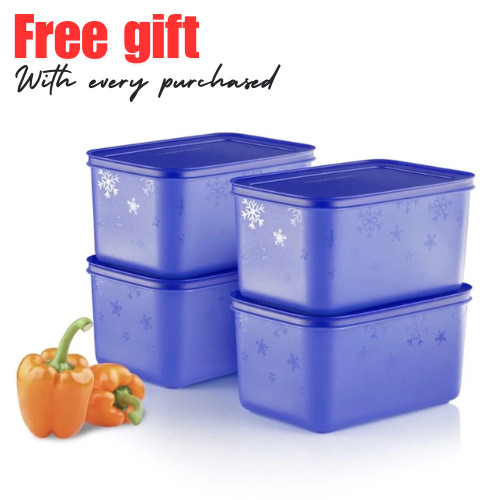 Tupperware Blue Freezer Mates Plus Medium Deep Snowflake Container 2.5L /11 Cup