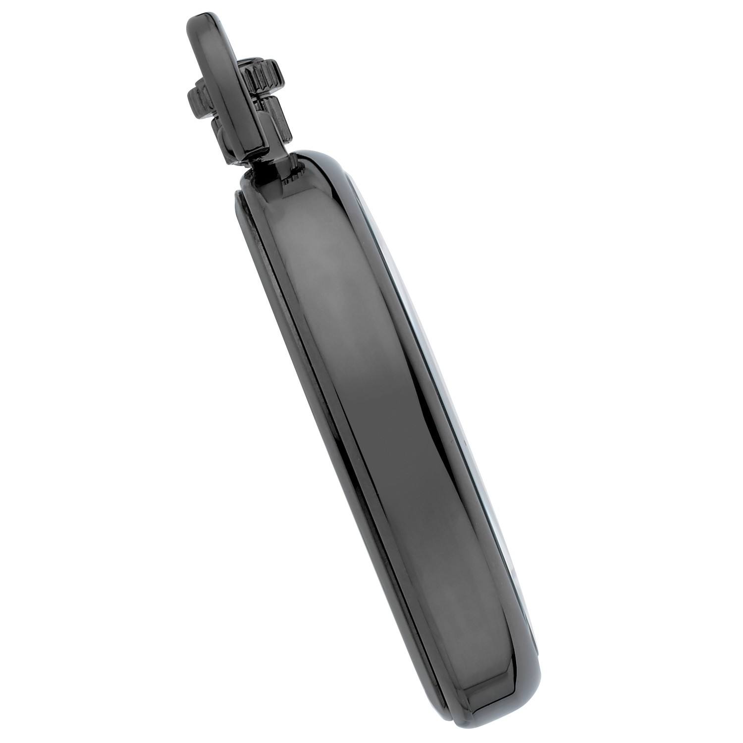 Gotham Men's Gunmetal Stainless Steel Mechanical Railroad Style Pocket Watch