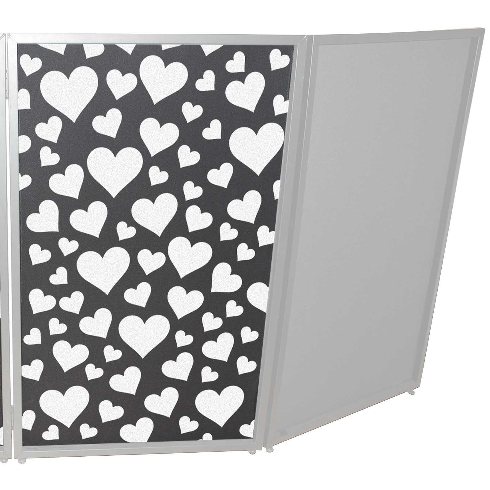 ProX XF-SPHEARTSX2 Hearts Pattern White on Black DJ Facade Scrims Pair