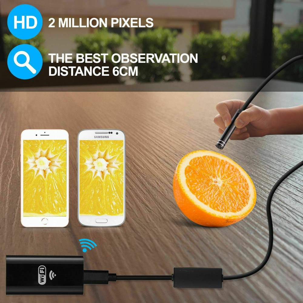 5M 8LED WiFi Borescope Endoscope Snake Inspection Camera for iPhone Android iOS