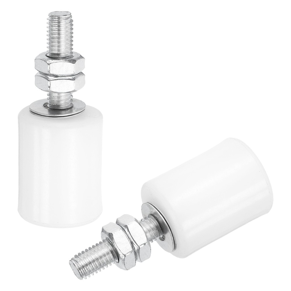 2Pcs Slide Gate Guide Roller, 1-5/8" Nylon Sliding Gate Support Assembly, White