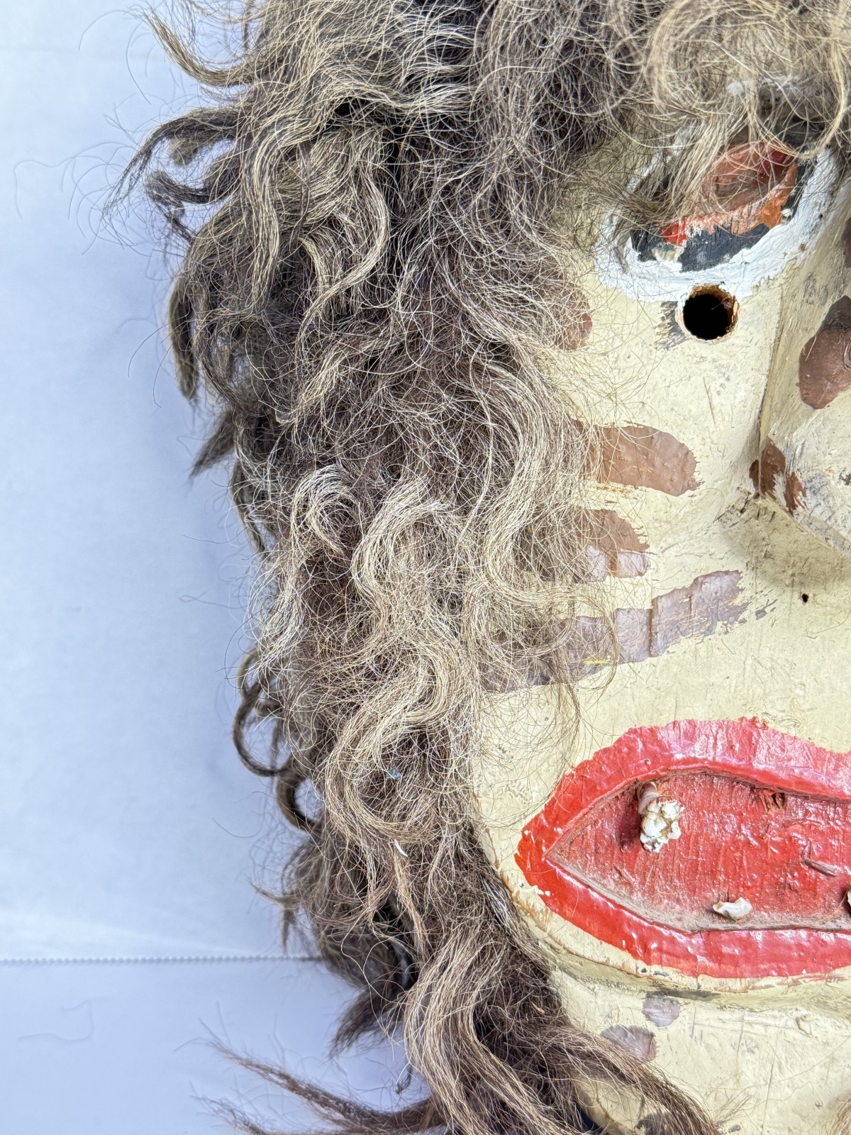 Antique RARE Native American Mask Cherokee Indian Booger FULL Headdress 13"