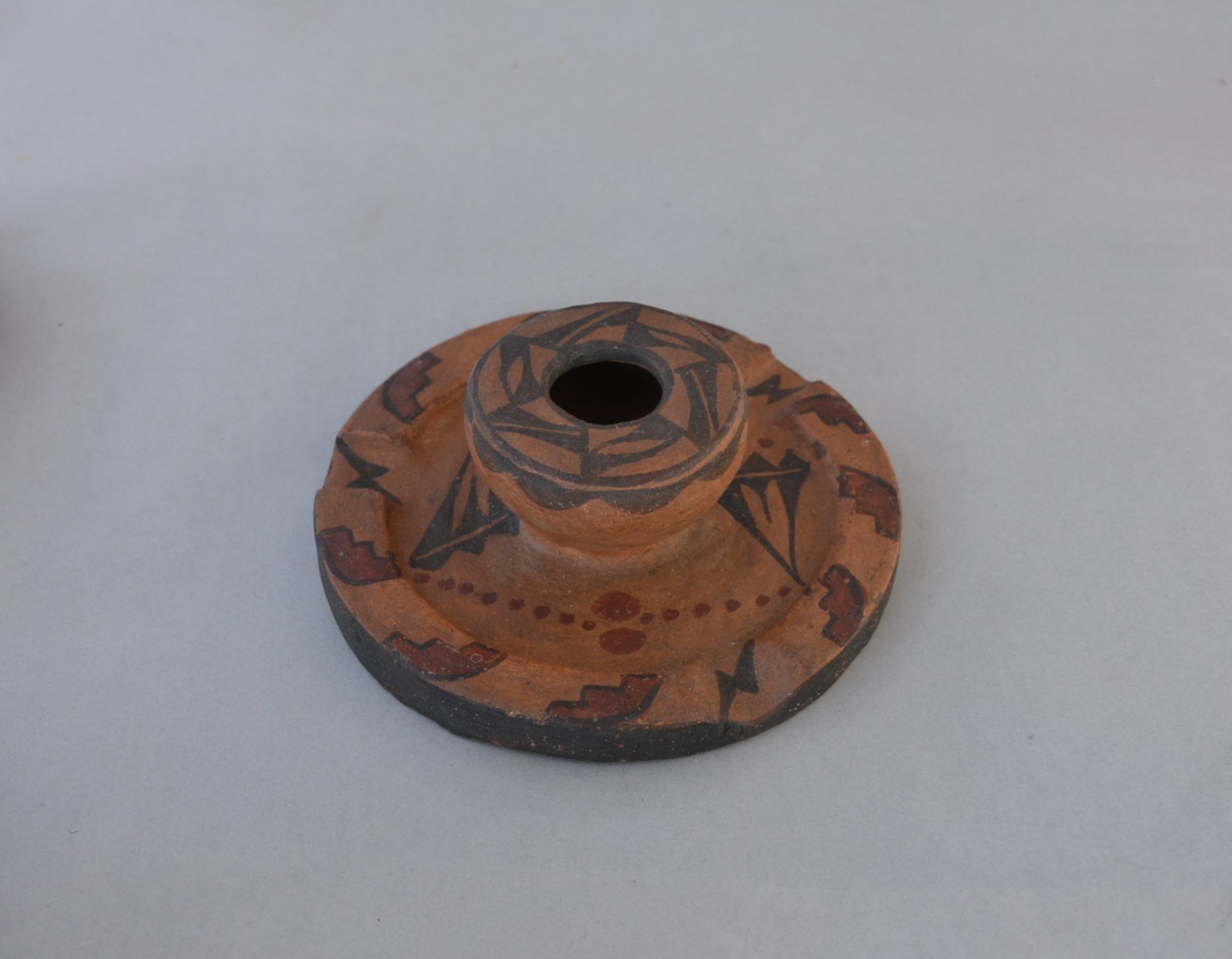 Old Zia Pueblo Pot - Beautifully Hand Painted - 5 1/2" Across - 2" Tall