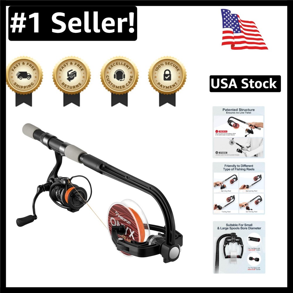 Automatic Fishing Line Winder Spooler Machine - Compact & Efficient Black Design