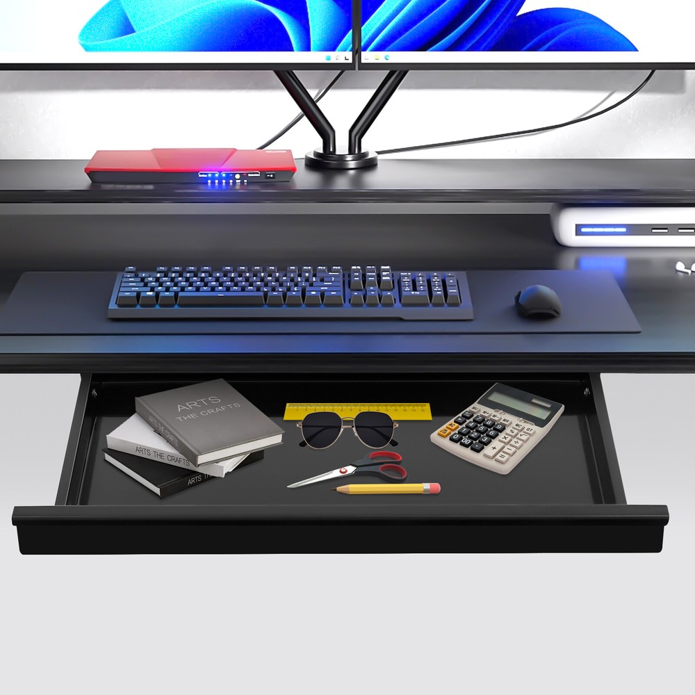 Under Desk Sliding Pull-Out Drawer Organizer for Efficient Workspace Storage