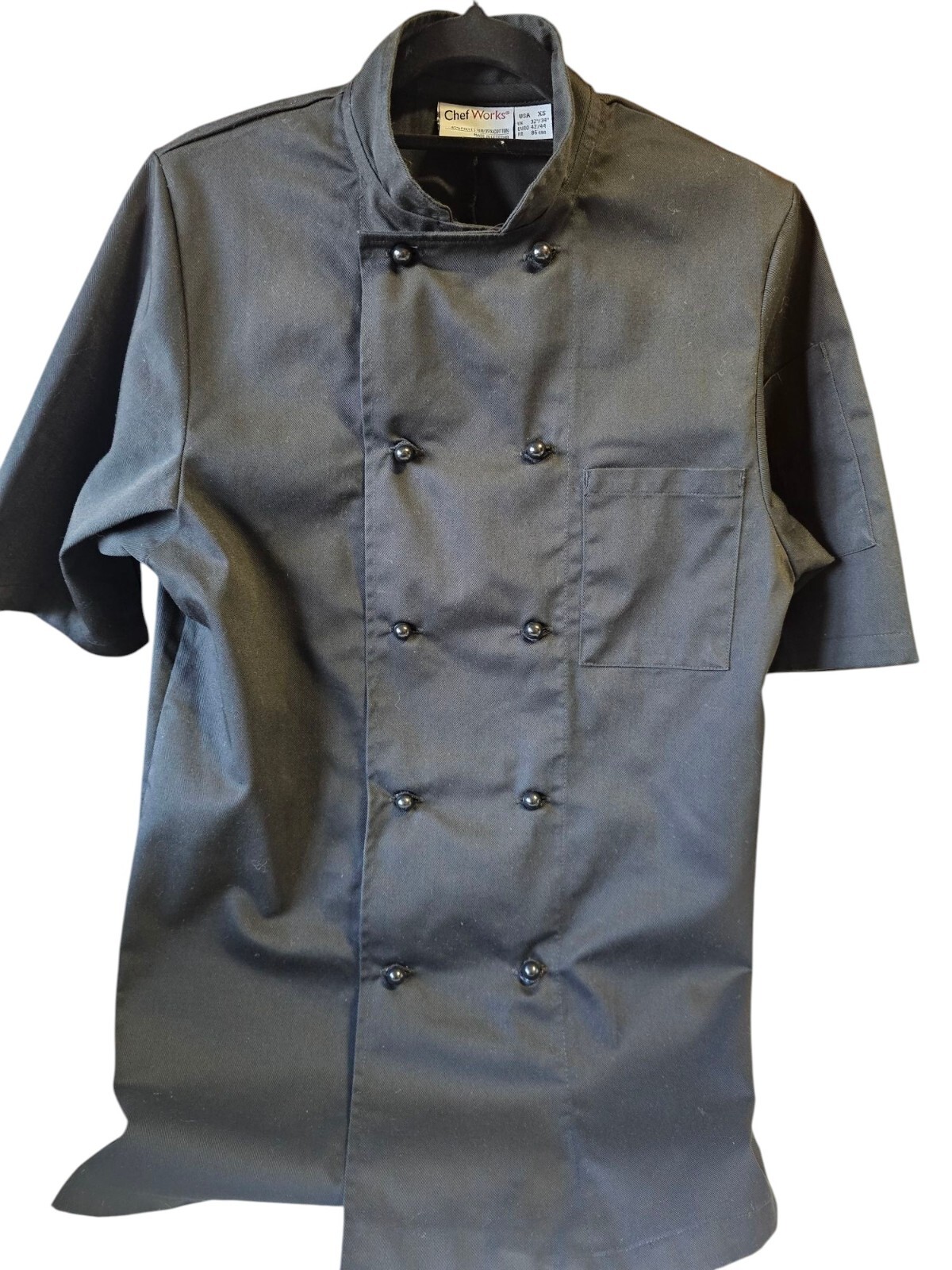 Chef Works Unisex Black XS Shirt BNWOT Kitchen Chef Food Handling Short Sleeve