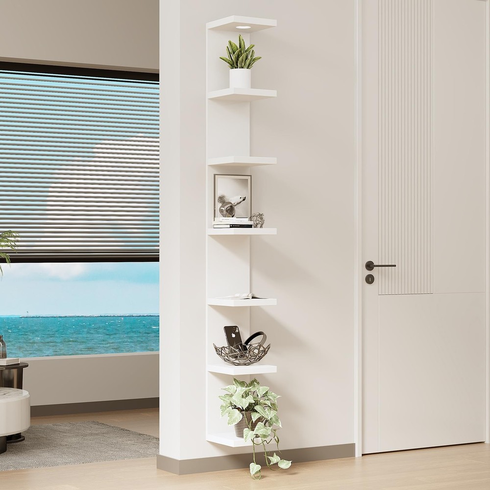 Versatile 7 Tier Wall Shelf Unit,White Lack Wall Shelf,Display Floating Shelf...