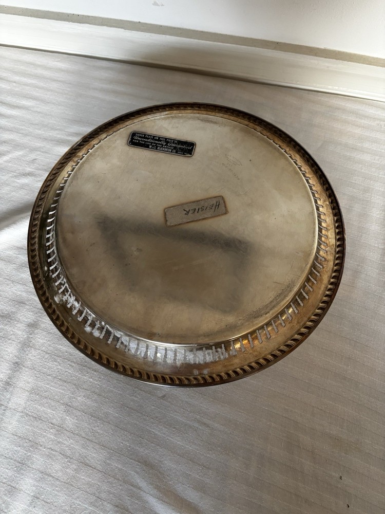 Vintage 12” Round Silver plate W S Blackington Tray Mint