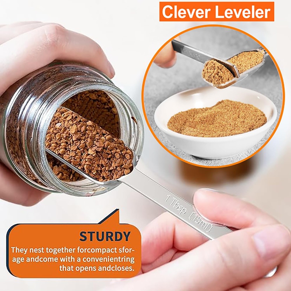 Measuring Cups and Spoons Set of 20 - Rectangular Set, 20 Piece