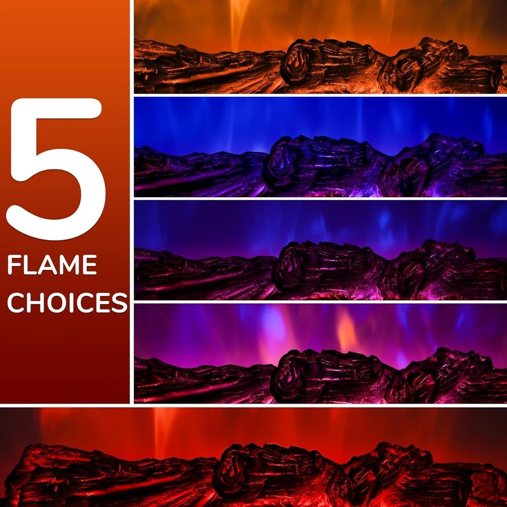 Electric Fireplace Logs Inserts Heater 20-Inch, Remote Controller Fireplace H...