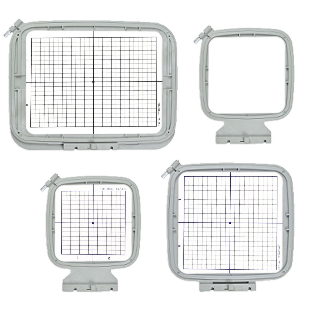 POOLIN EOC06 7.9in x 11in Embroidery Machine & 166 Thread Spool Bundle - Red