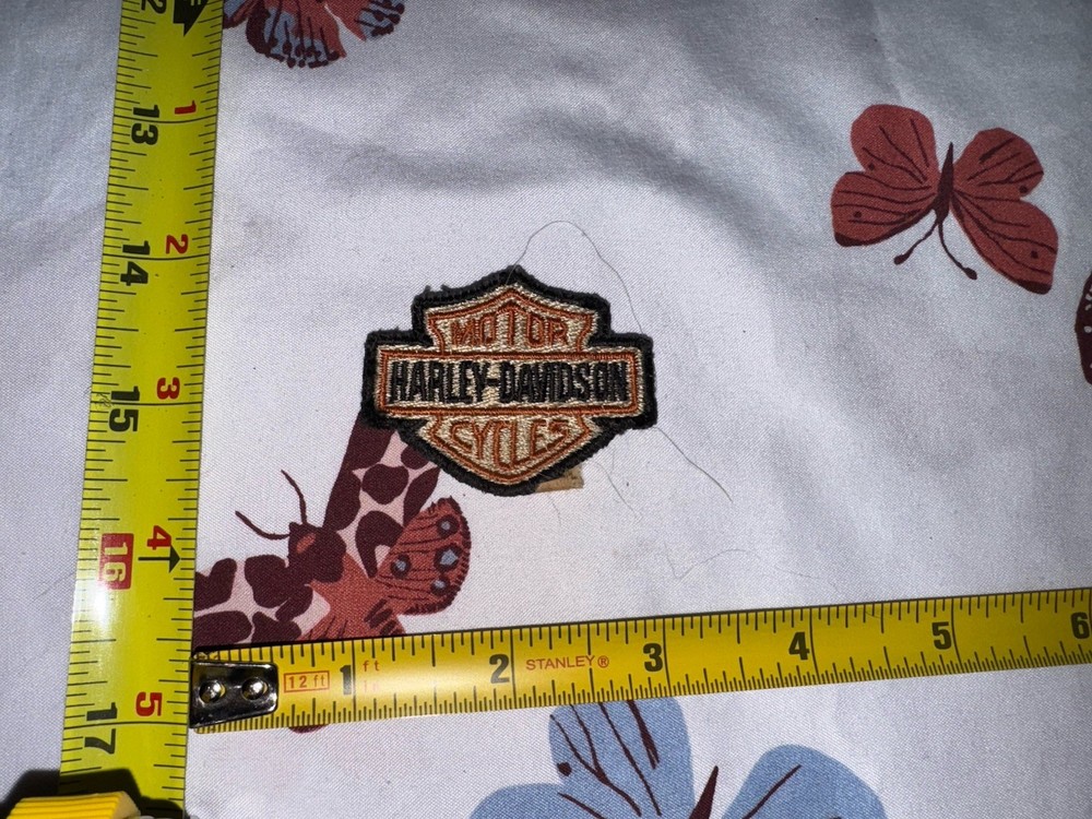 Vintage Harley Davidson Motorcycles Shield Patch GUC Cut From Hat Small 70’s