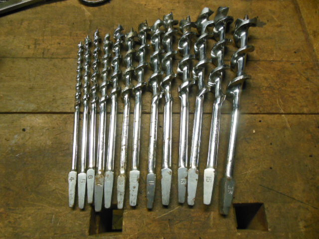 vintage Craftsman 13pc auger bit set clean solid center old boringl tool