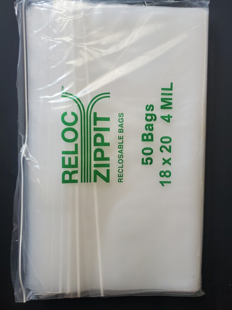 2x3 to 24x24 Clear HD Reloc Zippit Lock Seal Top Reclosable Zip-lock Bags 4Mil