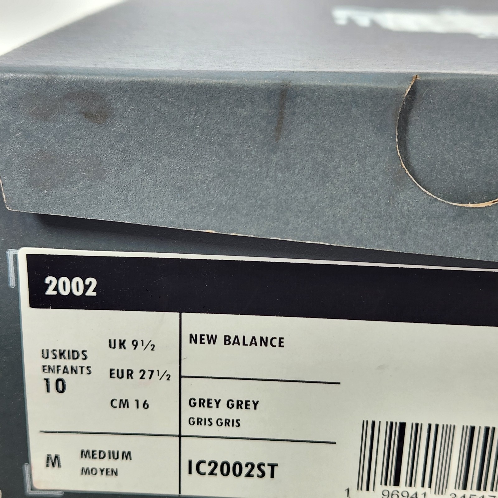 Size 10 Toddler - New Balance 2002 - Steel / Lead - IC2002ST
