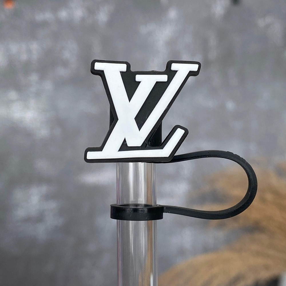 LV Straw Topper Black White