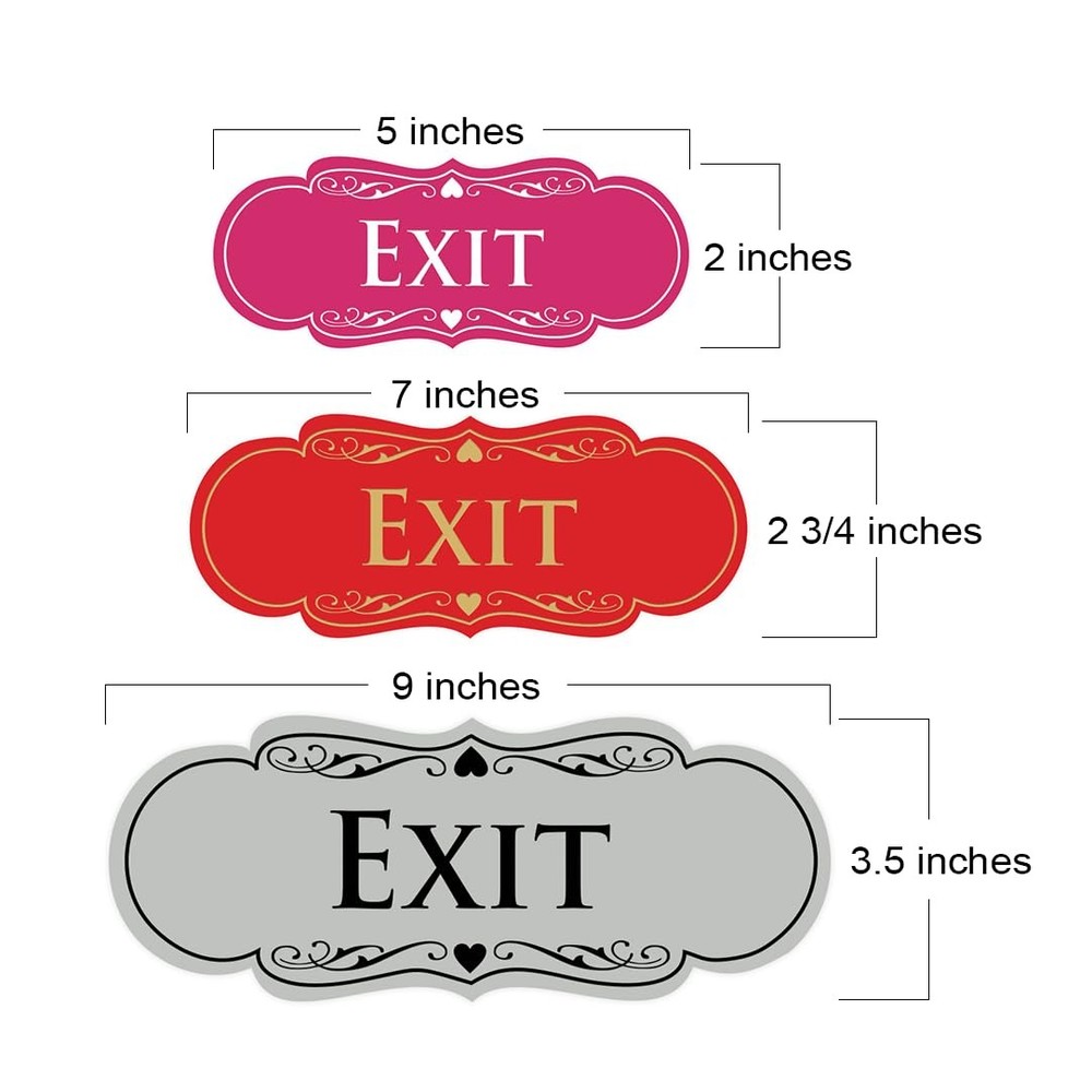 Designer EXIT Sign -Red - Large (1 Pack)