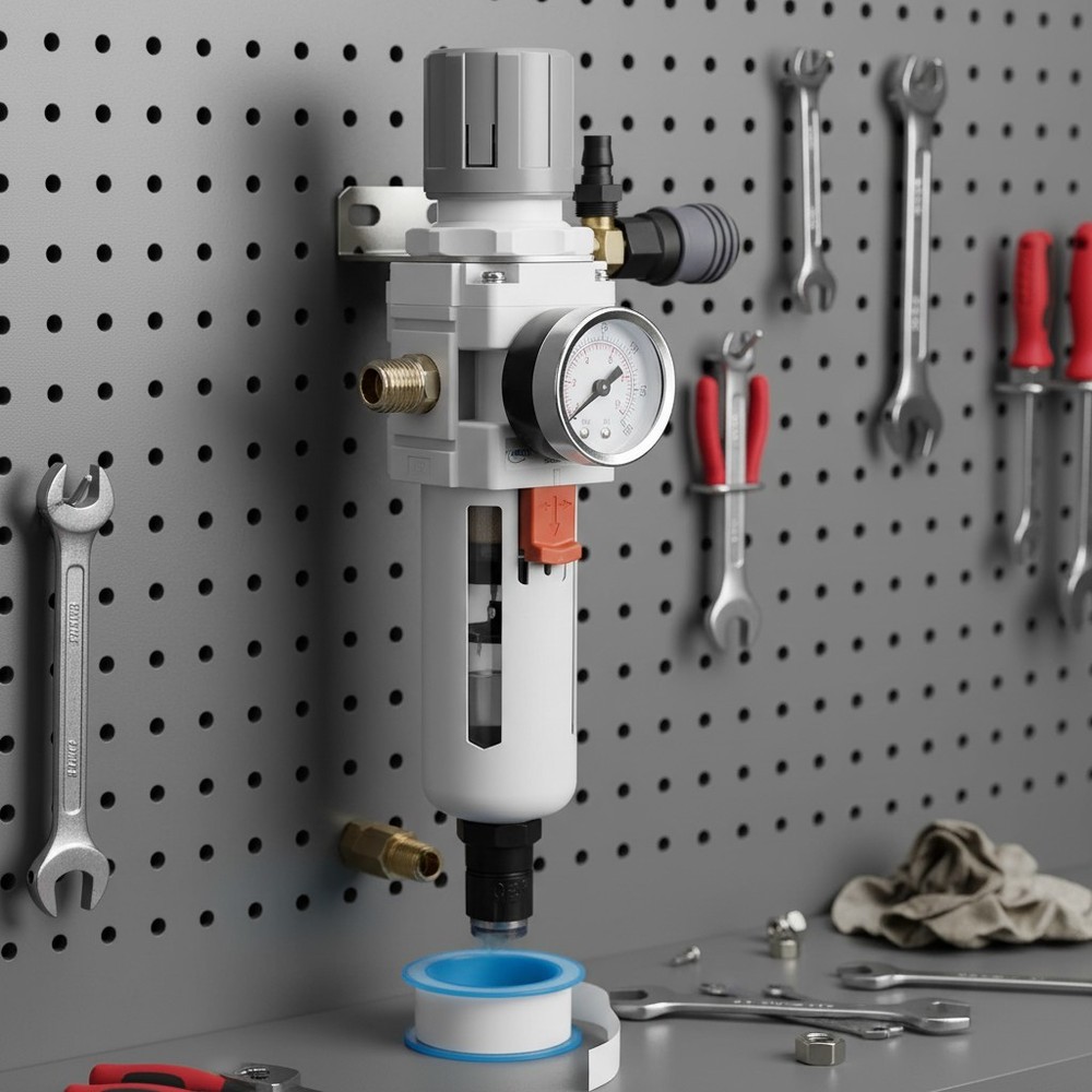 5 Micron Brass Compressed Air Filter Regulator Combo for Precision Performance