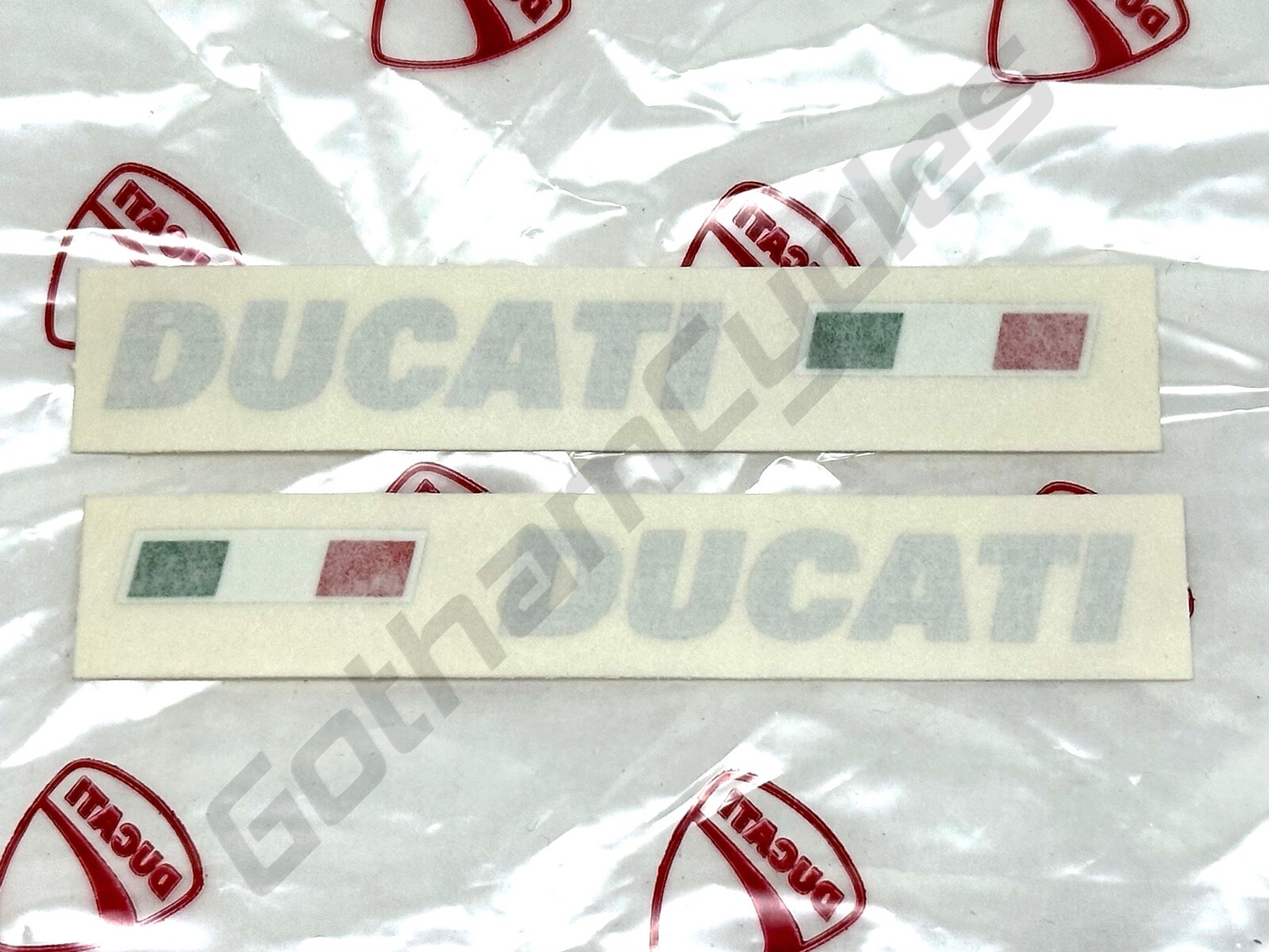 OEM Ducati Rear Tail Cowl Left & Right Sticker Decal Italian Flag Emblem Set
