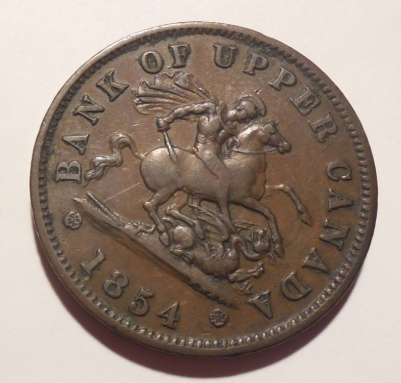 1854 Canada Half Penny Copper Token