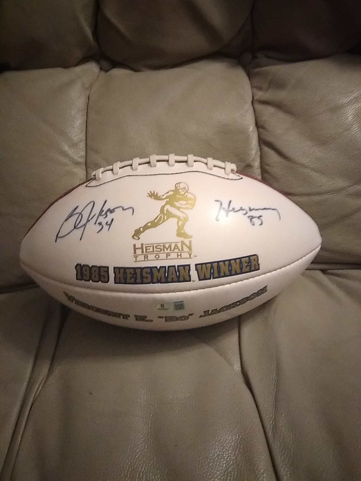 Bo Jackson Auburn Tigers Auto Limited Edition Heisman Trophy Stat Football BAS