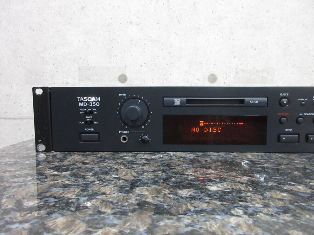 TASCAM MD-350 MINI DISC PLAYER / RECORDER MD DECK Remote controller USED AC100V