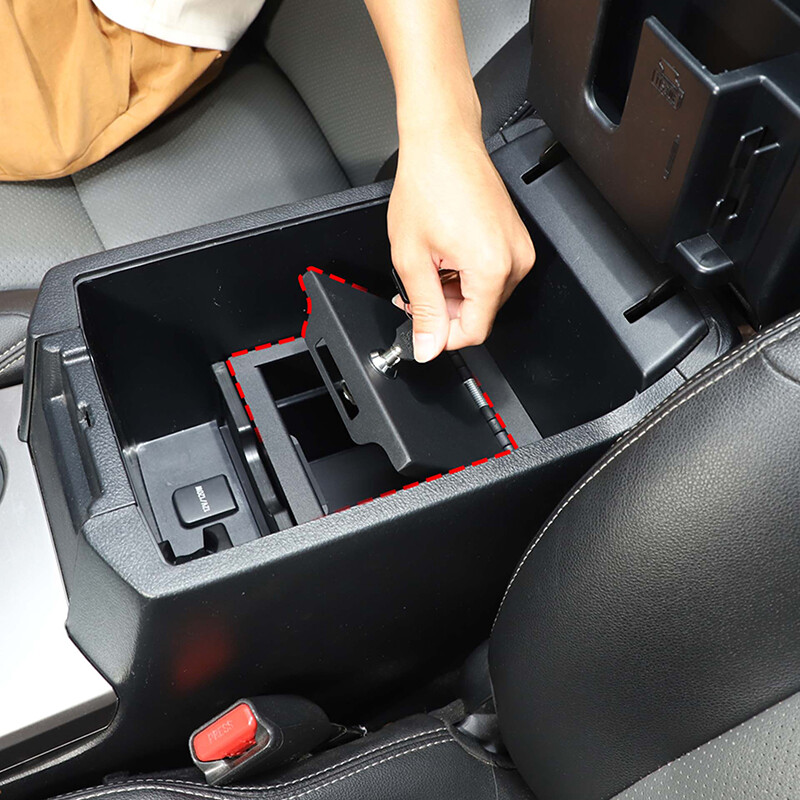 Locking Console Armrest Safe Box Security Organizer With Keys for 4Runner 2010+